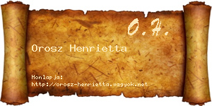 Orosz Henrietta névjegykártya